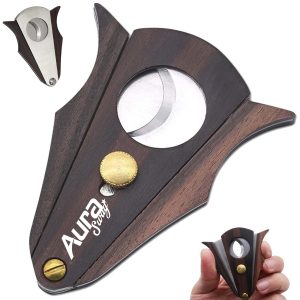 Premium Wood Grain and Stainless Steel Cigar Cutter