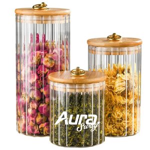 Airtight Glass Storage Canister with Bamboo Lid