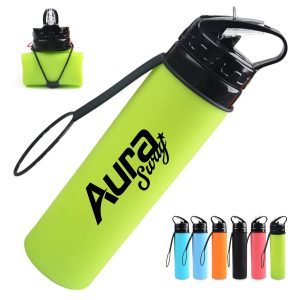 20Oz. Collapsible Silicone Water Bottle for Travel