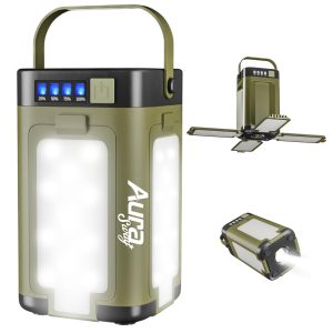 Solar Rechargeable Lantern W/ Folding LED Panels for Camping