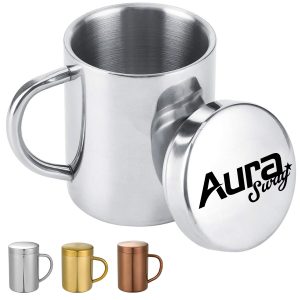 12Oz. Insulated Stainless Steel Mug with Handle and Lid