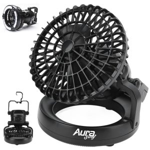 Portable 2-in-1 Camping Fan Light with Hanging Hook