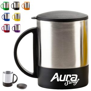 7.5oz. l Stainless Steel Mug with Color Lid and Handle