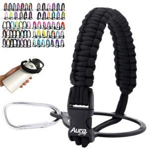 Paracord Water Bottle Handle with Carabiner Clip