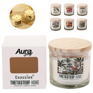 Custom Glass Jar Scented Candle with Wooden Lid