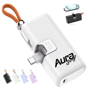 10000mAh Portable Power Bank with Built in Charging Cables