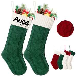 Knitted Christmas Stocking Gift Bag