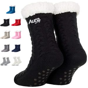 Knitted Fuzzy Lined Winter Socks with Sherpa