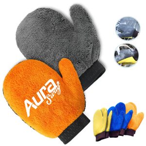 Microfiber Cleaning Mitts for Car and Home Use