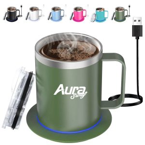 USB Heated Mug with Warmer Base and Lid