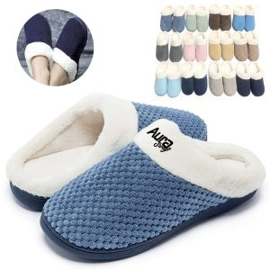 Plush Fleece Indoor Slippers with Anti Slip Sole