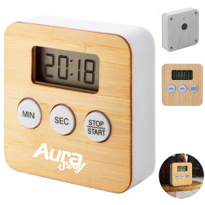 Bamboo Digital Kitchen Timer with Large Display