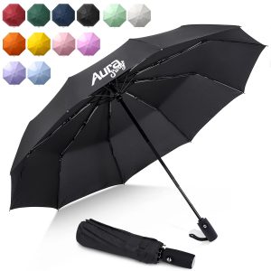Compact Auto Folding Umbrella with Windproof Design