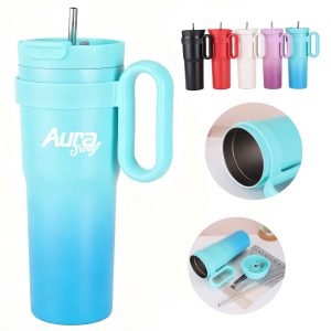 40oz Insulated Travel Tumbler with Handle and Straw