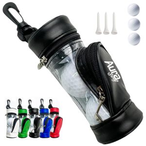 PU Golf Ball Pouch with Balls and Tees