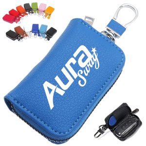 PU Leather Car Key Case Holder with Zipper