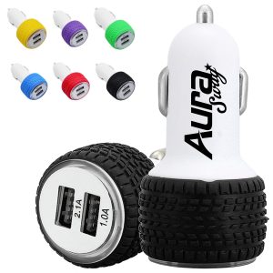 Dual USB Car Charger with LED Light Fast