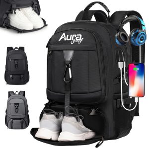 Expandable Oxford Laptop Backpack with USB Travel