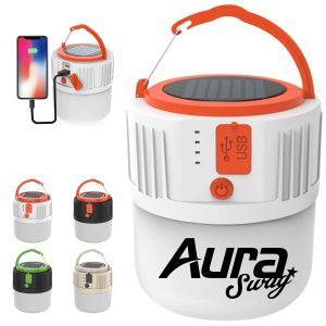 Solar Camping Lantern with LED Light and USB Charging