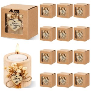 Wood Candle Holder Gift with Tealight