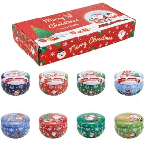 8 pcs Christmas Scented Candle Gift Set