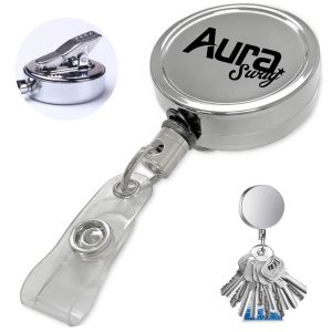 Metal Retractable Badge Reel with Steel Wire Clip