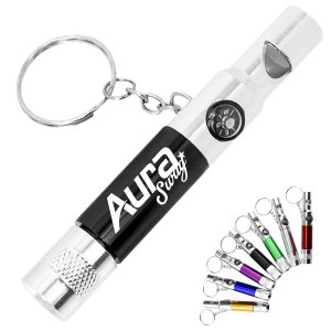 3-in-1 Whistle Flashlight Compass Keychain
