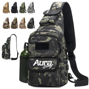Tactical Chest Sling Bag with Bottle Holder