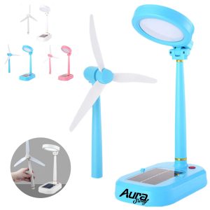 Solar Rechargeable LED Desk Lamp with Fan