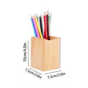 Custom Bamboo Wood Photo Frame Pen Holder Desk Organizer