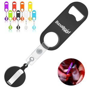 Retractable Badge Holder Keychain w/ Bottle Opener Belt Clip