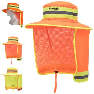 Hi-Vis Sun Protection Hat with Neck Flap