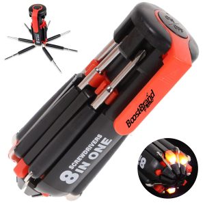 8 in 1 Compact Multi-Bit Screwdriver Kit w/ LED Light