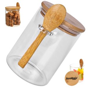 18oz. Eco-Friendly Glass Storage Jar with Bamboo Lid & Spoon