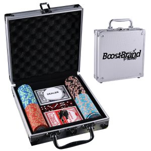 Deluxe Poker Chip Set with Cards Dice & Case