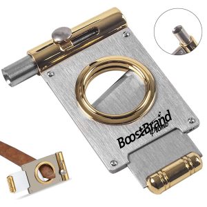 Single Blade Cigar Cutter with Integrated Cigar Punch