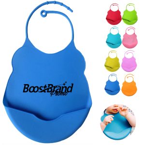Adjustable Silicone Kid Baby Bib with Food Catcher