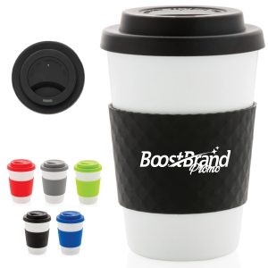 10oz. Eco-Friendly Bamboo Fiber Reusable Coffee Cup w/ Lid