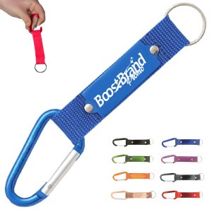 Aluminum D-Ring Carabiner Keychain with Webbing