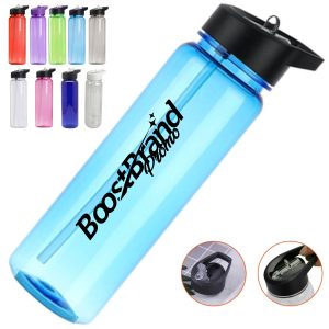 23Oz. Durable Water Bottle with Flip-Top Straw Lid