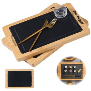 Bamboo Serving Board with Slate & Dipping Bowl