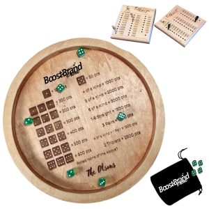 Farkle Dice Tray Game Set with Wooden Board
