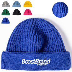 Customizable Ribbed Knit Beanie Hat