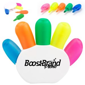 Hand-Shaped Five Color Highlighter Pen