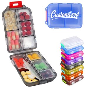 10-Compartment Pill Box with 147 Medication Label Stickers