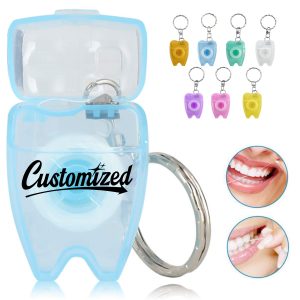 Portable Dental Floss Dispenser Keychain Tooth Shape