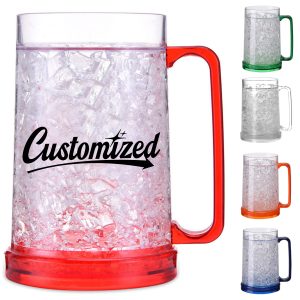 15Oz. Freezable Crystal Beer Mug with Handle Bottle