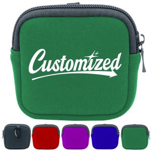 Neoprene Zipper Square Pouch for Earbuds and Accessories