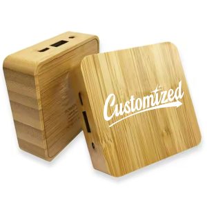 Eco-Friendly Bamboo Power Bank with USB Port