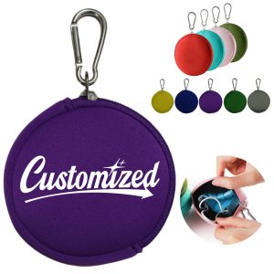 Neoprene Coin Purse with Zipper and Custom Logo